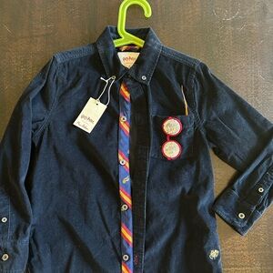 Mini Boden Harry Potter collection navy corduroy button down shirt